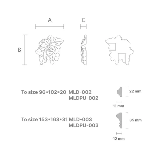 Design carved oak appliques for cellar - 1